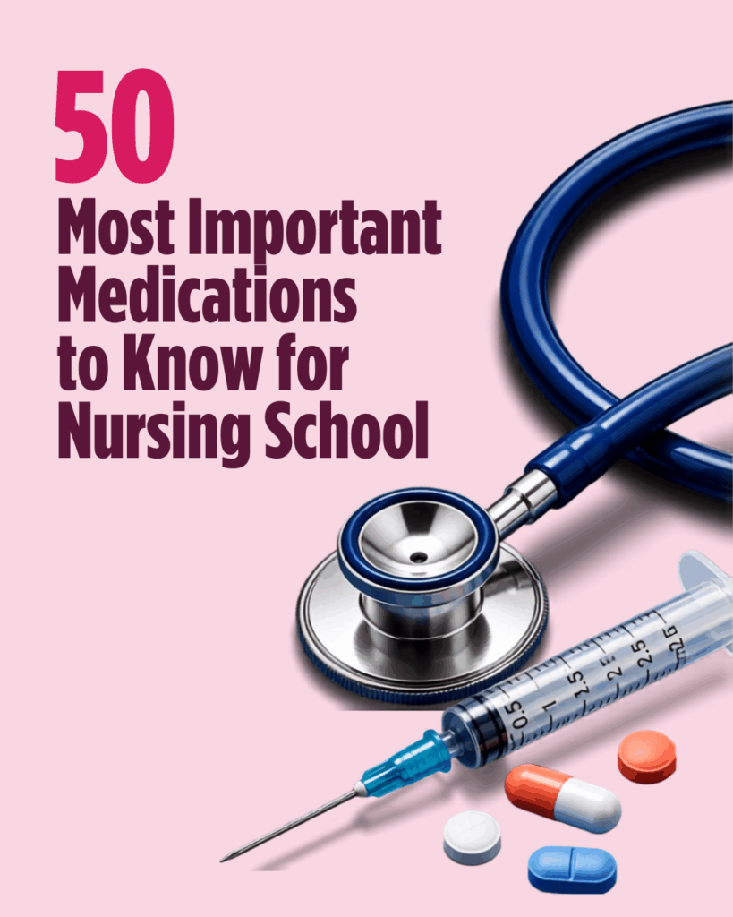 50 Most Important Medications to Know for Nursing School